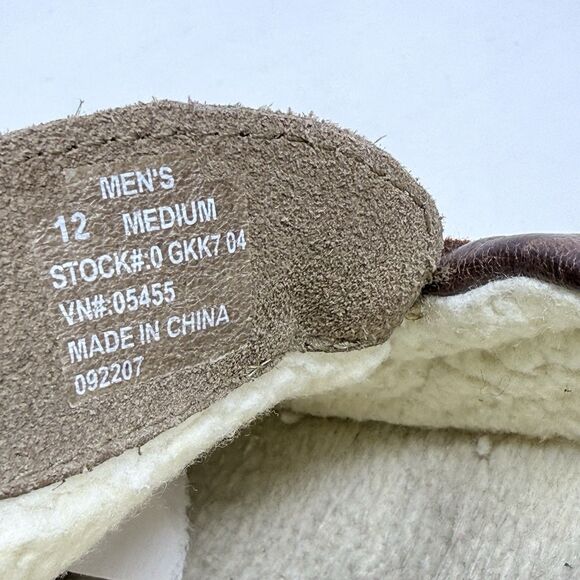 LL Bean Slippers Mens 12 M Brown Suede Shearling Lined Comfort Indoor Outdoor main image 14